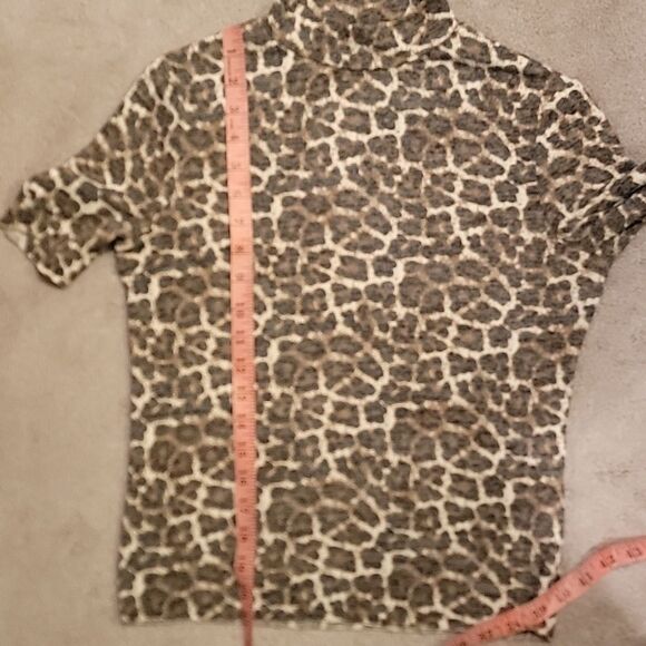 Zara Animal Print Short Sleeve Top Sz S - Picture 5 of 7